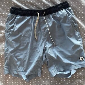 Vuori Men's Athletic Shorts in Light Blue and Black